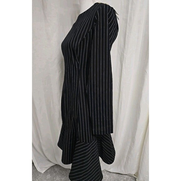 Lauren Ralph Lauren Long Sleeve Dress Pinstripe Black & White Women’s Size M NWT - Picture 5 of 15